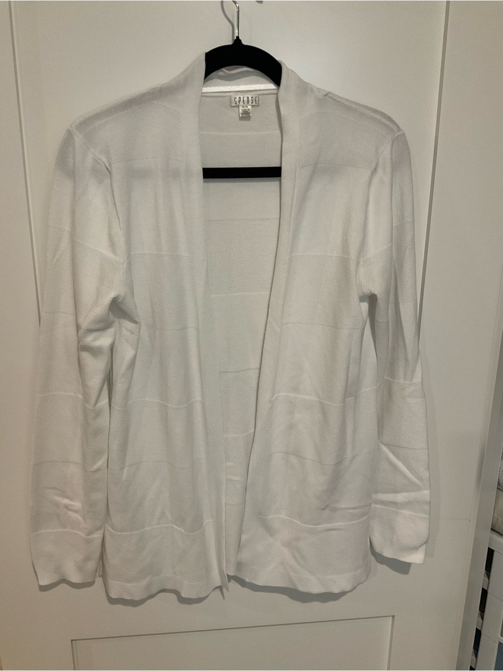Spense White Open-Front Women's Cardigan